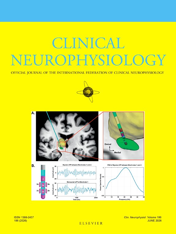 Clinical Neurophysiology 2026 cover featuring Noor lab research